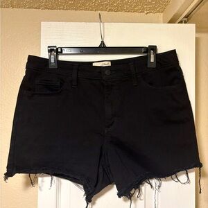 Universal Thread Black Distressed High-Rise Midi Shorts – Size 12R